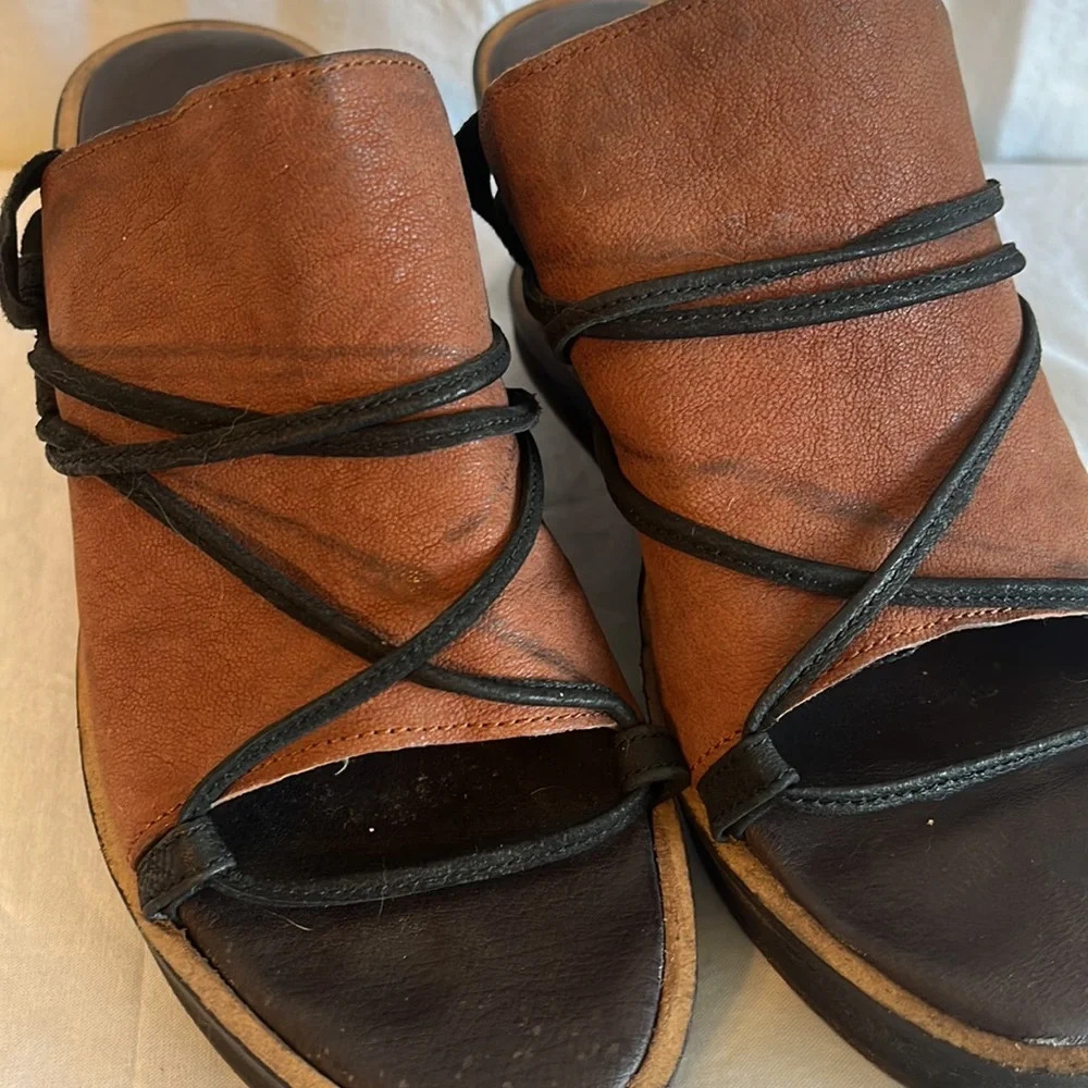 Free People Bowery Wedge Leather Suede Lace Up Tie Ankle - Picture 5 of 7